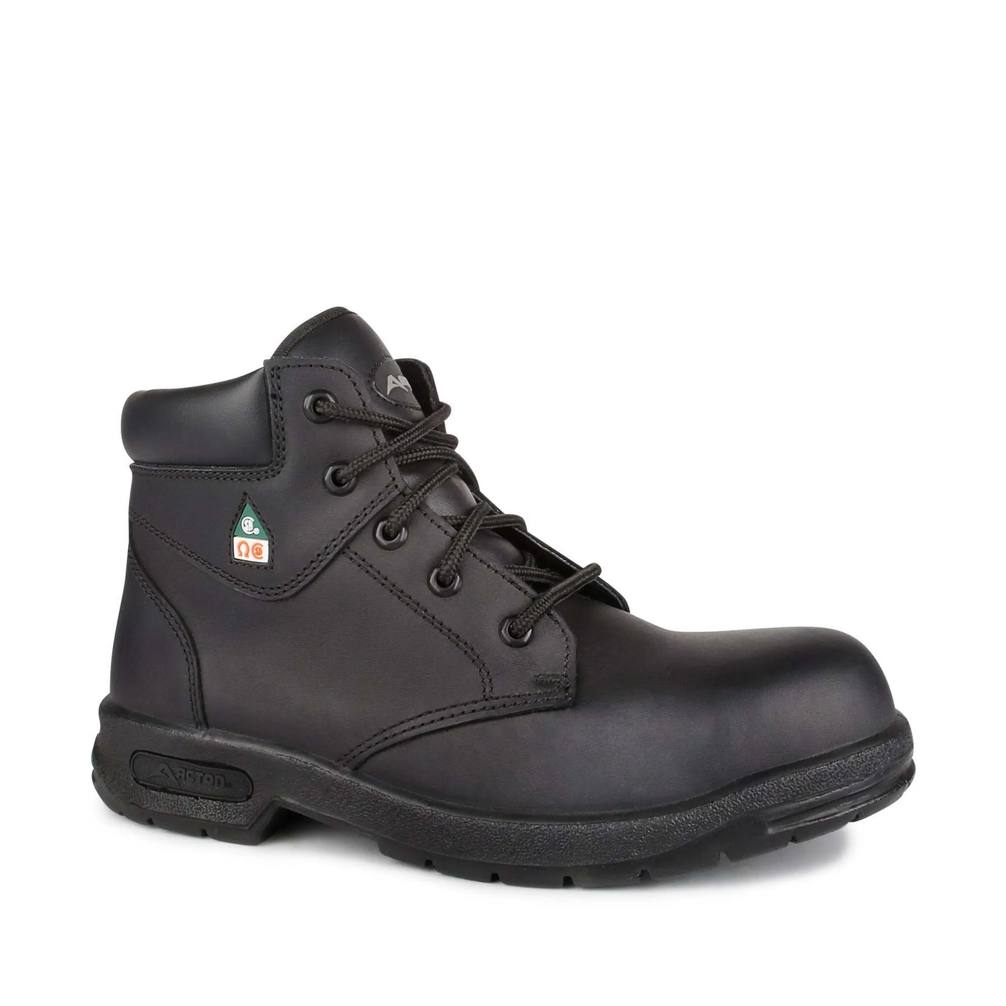 Acton Men's ProFar 6" Steel Toe Safety Work Boots - Waterproof Black Leather, Durable, Comfortable, Oil-Resistant Sole, Shock Absorption | Sizes 6-13