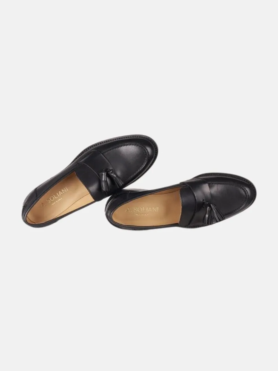 Aosta Tassel - Black leather