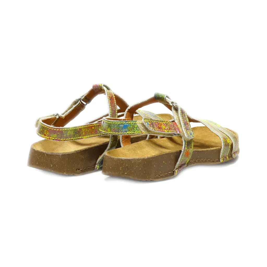 Art Flat Sandals Latex Brown Colour For Women