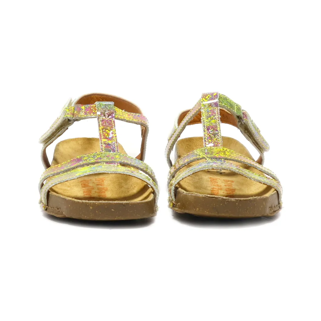 Art Flat Sandals Latex Brown Colour For Women