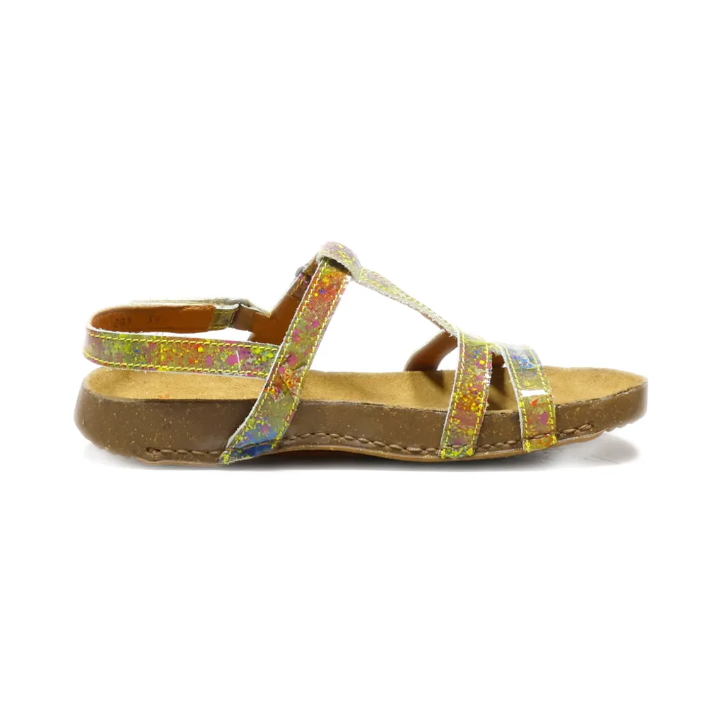 Art Flat Sandals Latex Brown Colour For Women