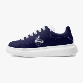 ATHLETIC APPARATUS NAVY BLUE LIFESTYLE LOW-TOP LEATHER SNEAKERS