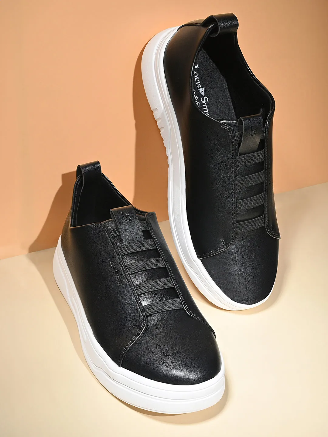 Black Casual Slip-On Sneakers for Men
