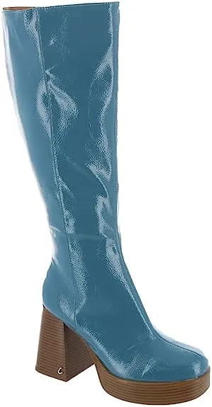 Circus By Sam Edelman Sandy Deja Blue Pull On Knee High Chunky Platforms Boots