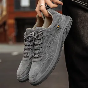 Fashion Men Shoes Genuine Leather Loafers Breathable  lace up comfortable Oxfords Casual Shoes Men Sneakers shoes Bigger Size 46
