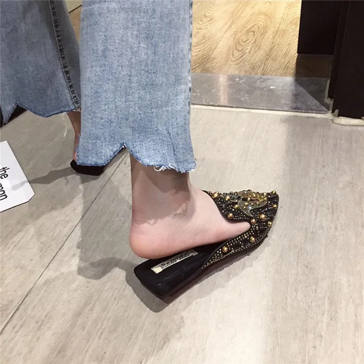 Flat Bottom Breathable Pointed Toe Comfortable And Elegant Slippers