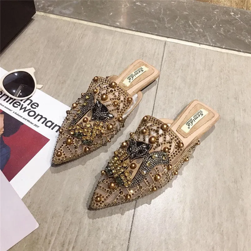 Flat Bottom Breathable Pointed Toe Comfortable And Elegant Slippers