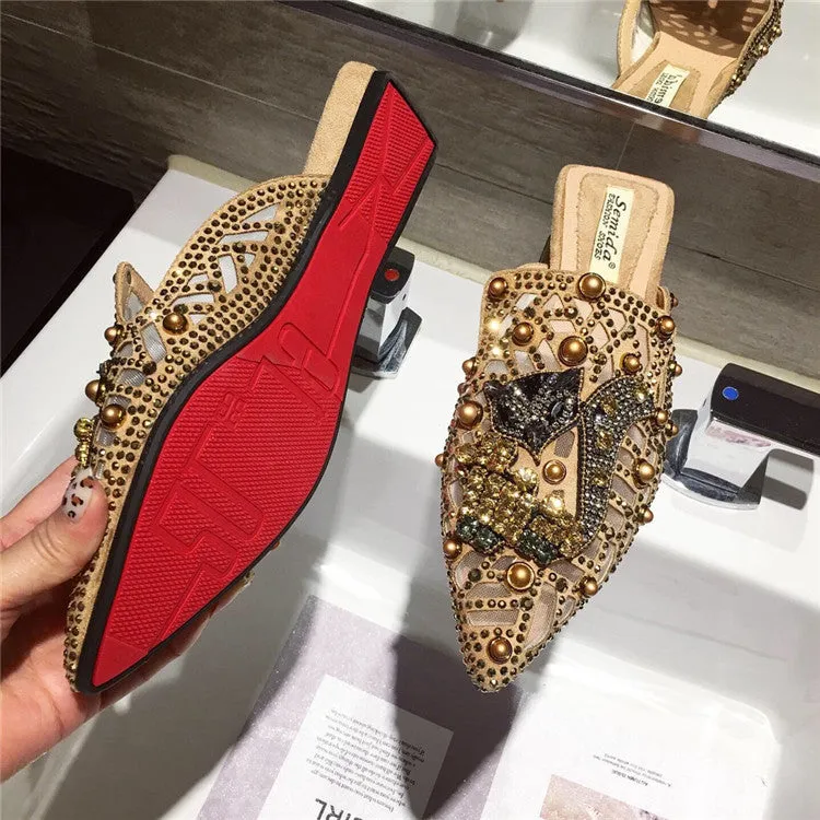 Flat Bottom Breathable Pointed Toe Comfortable And Elegant Slippers