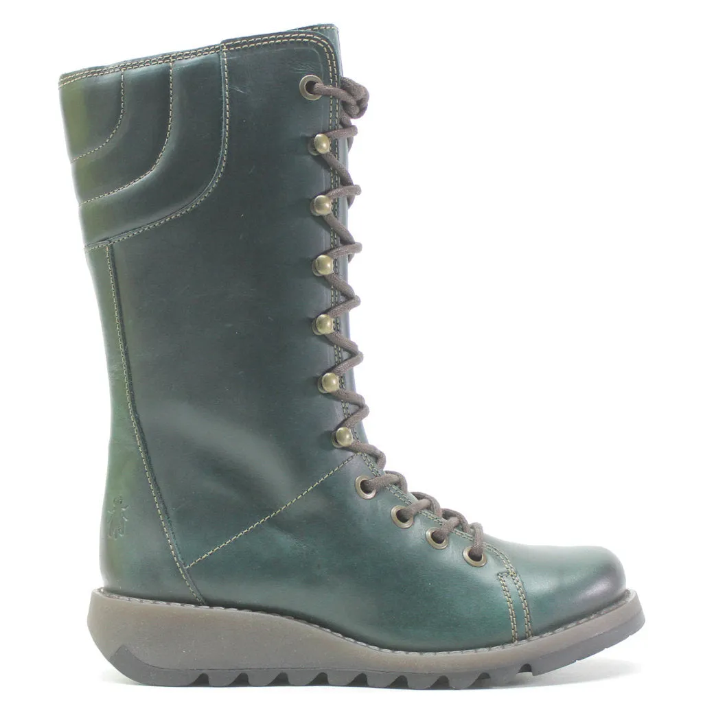 Fly London Ster768Fly Rug Leather Women's Wedge Mid Calf Boots
