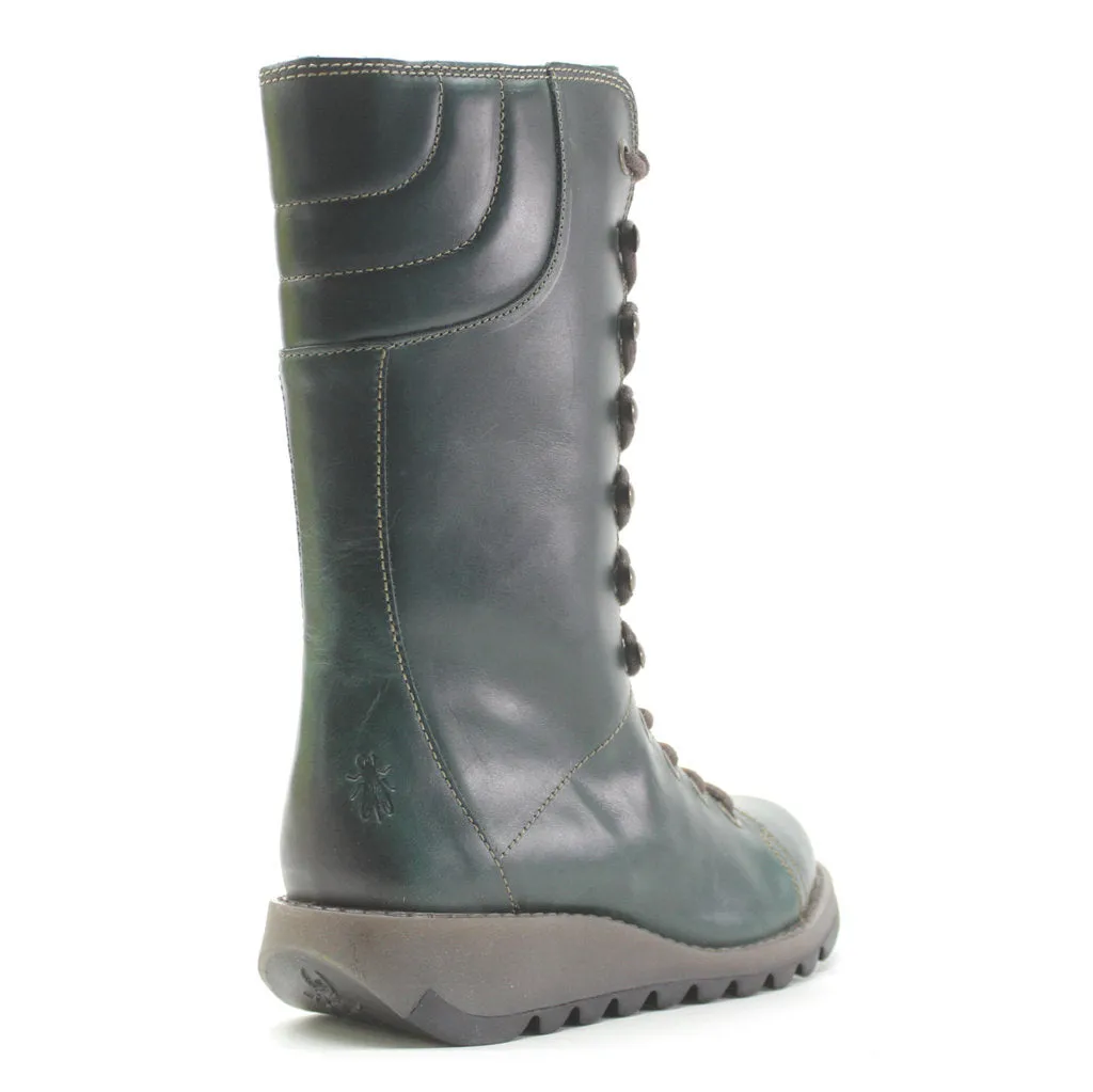 Fly London Ster768Fly Rug Leather Women's Wedge Mid Calf Boots