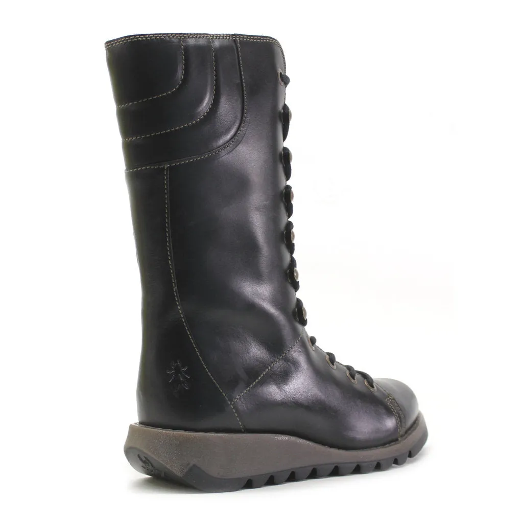 Fly London Ster768Fly Rug Leather Women's Wedge Mid Calf Boots