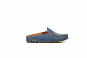 FOOT FEDERATION MOC-TOE MEN'S LEATHER SLIPPER BLUE