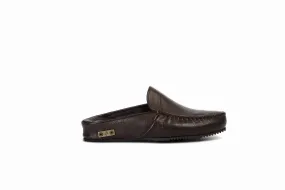 FOOT FEDERATION MOC-TOE MEN'S LEATHER SLIPPER BROWN