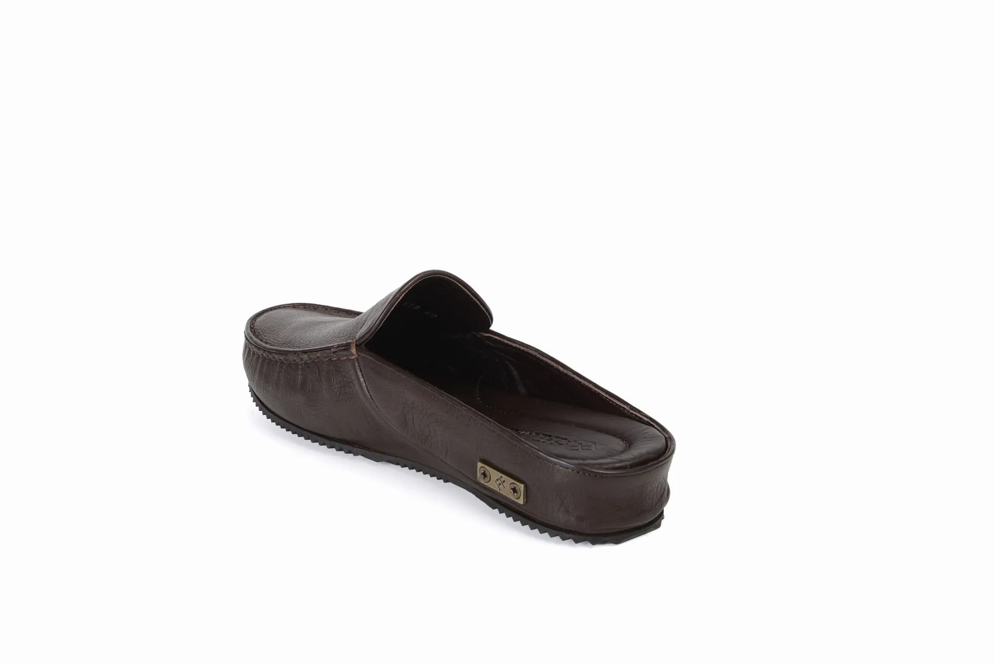 FOOT FEDERATION MOC-TOE MEN'S LEATHER SLIPPER BROWN