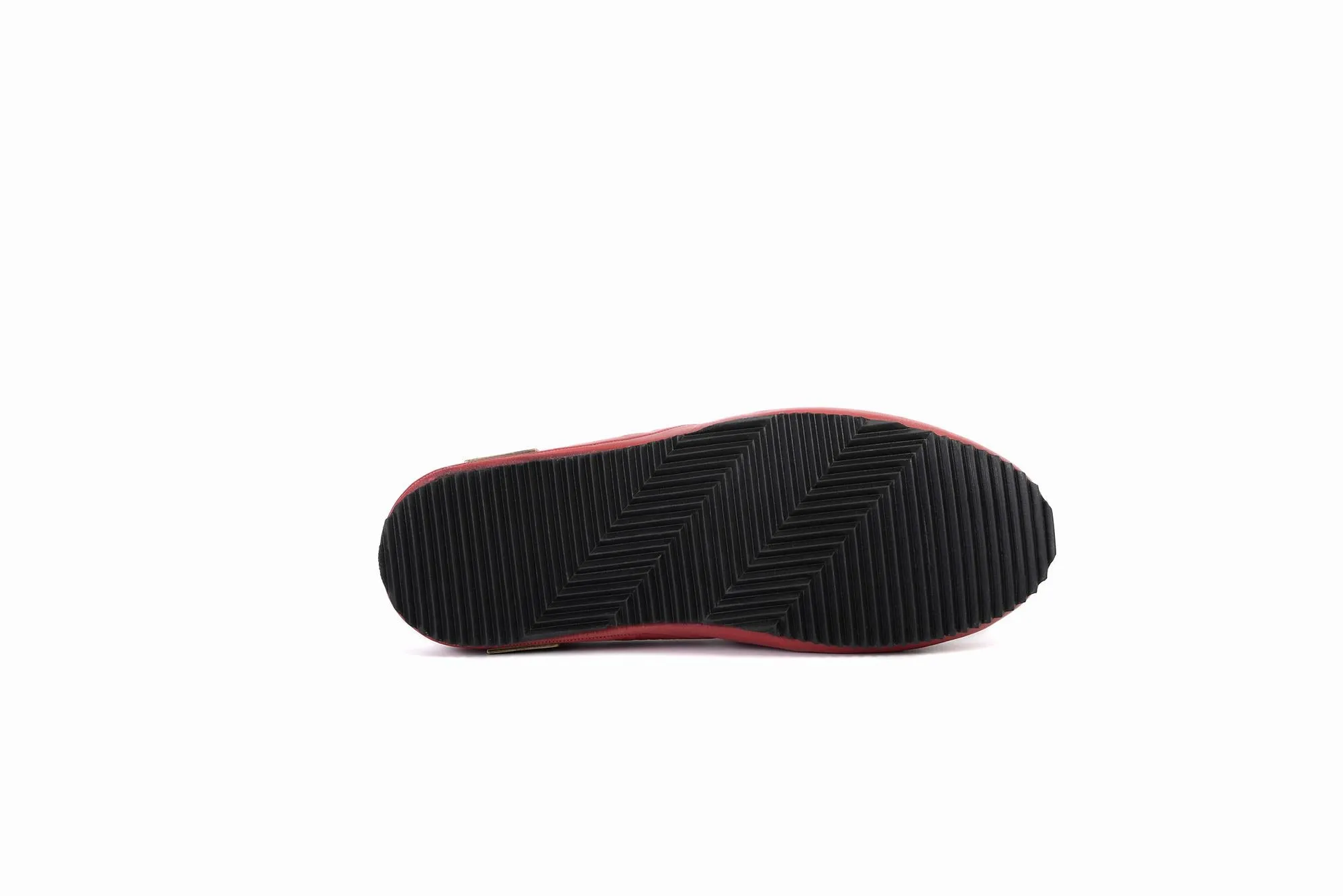 FOOT FEDERATION MOC-TOE MEN'S LEATHER SLIPPER U.S FLAG RED