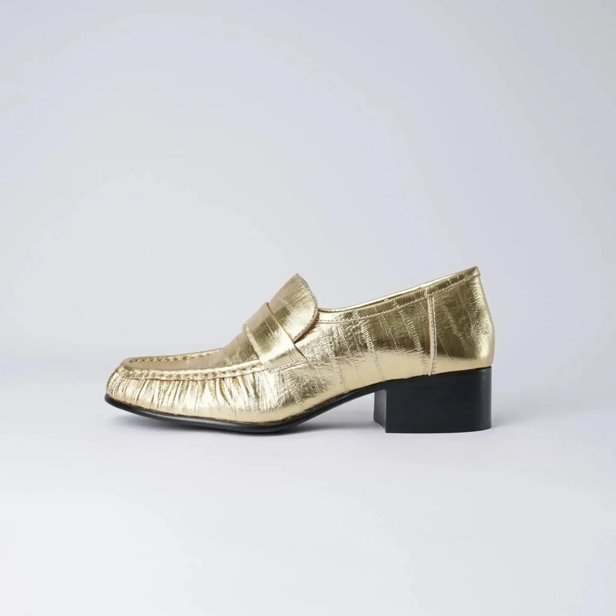 Jones Gold Strip Leather Loafers