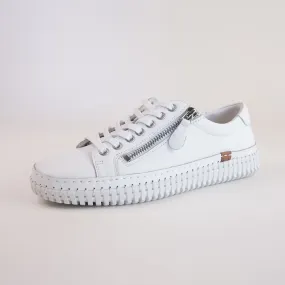 Jonza White Leather Sneakers