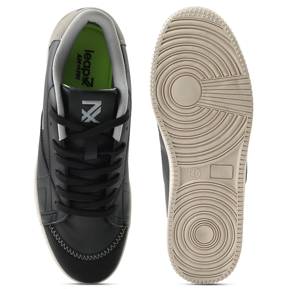 Leap7x Black Casual Lacing Sneakers Shoes For Men NEXTER-1E By Liberty