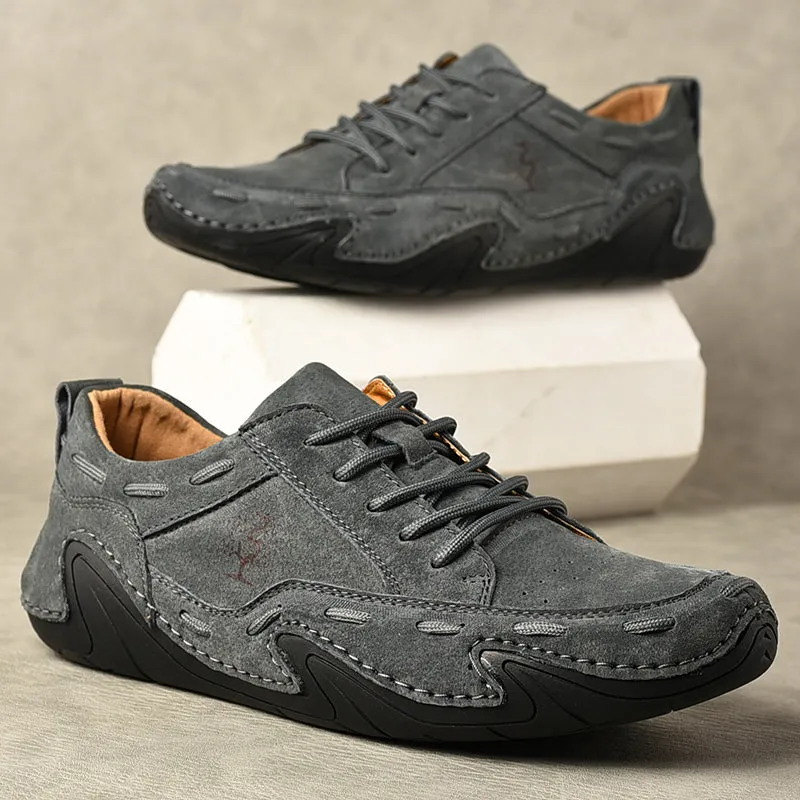 Men's Handmade Italian Leather Lace Up Loafer Shoes