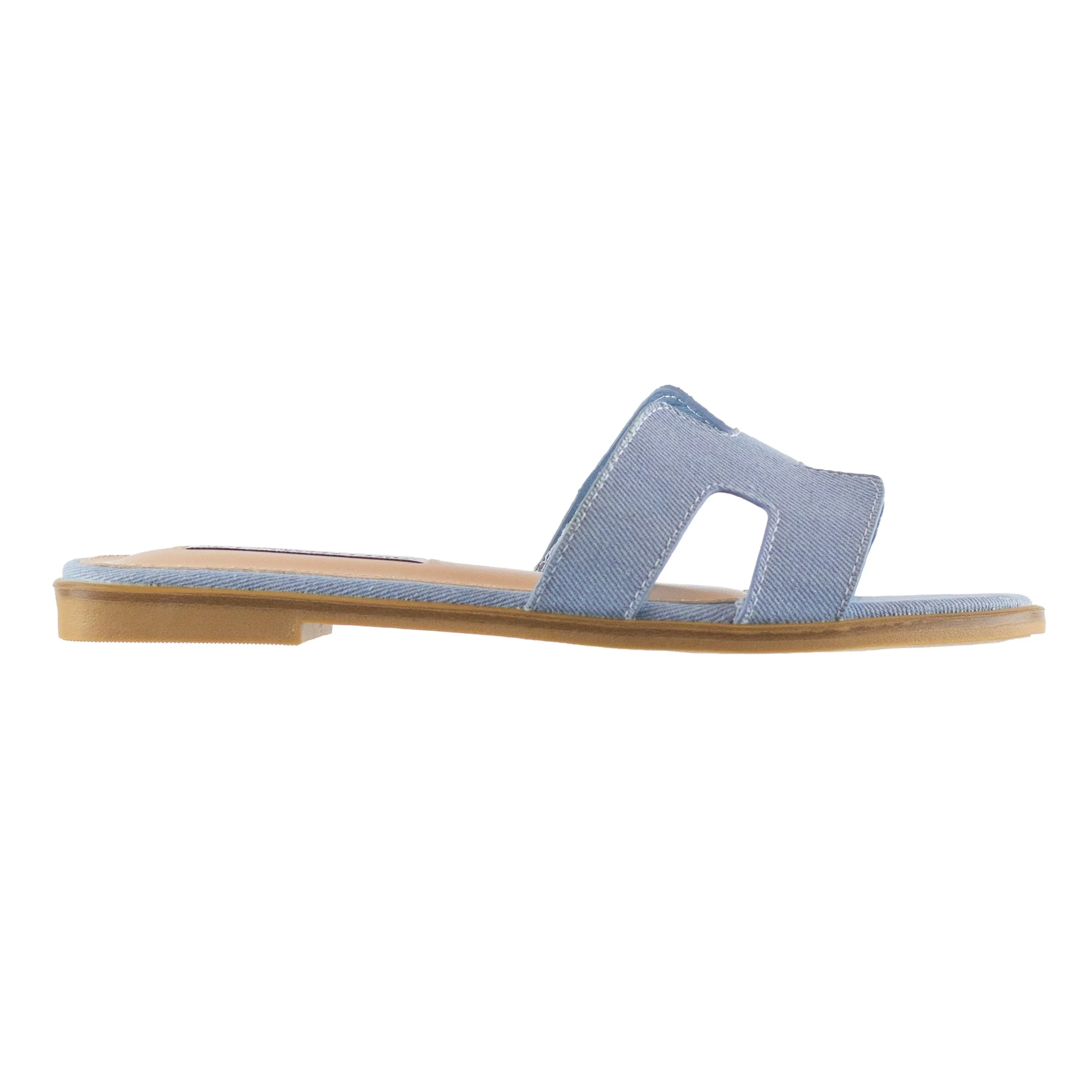 Nicole - Square Toe Casual Flat Slippers, Lightly Padded Insole, Open Square Toe Design, Comfortable & Relaxed Footwear for Everyday Wear