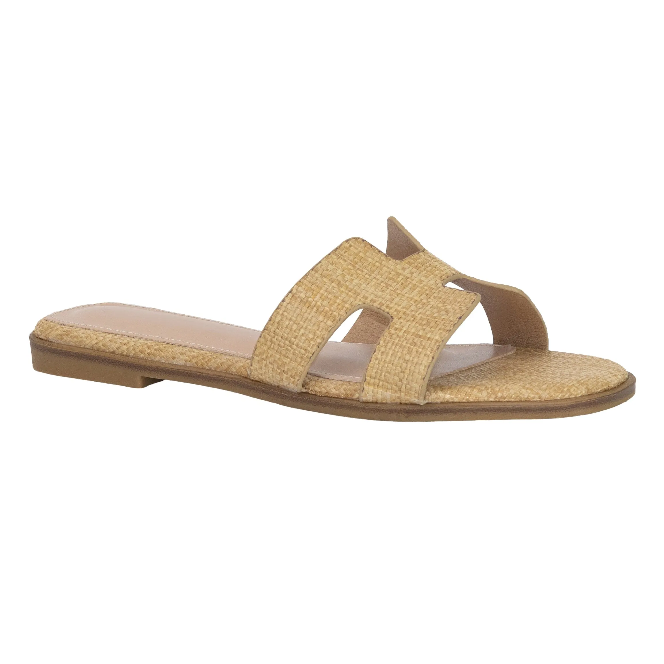 Nicole - Square Toe Casual Flat Slippers, Lightly Padded Insole, Open Square Toe Design, Comfortable & Relaxed Footwear for Everyday Wear