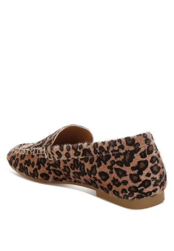 Paboa Leopard Print Flat Loafers