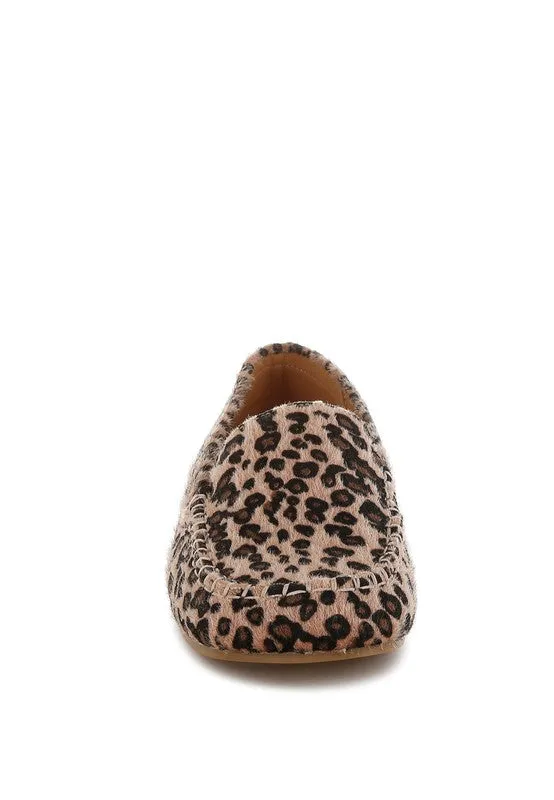 Paboa Leopard Print Flat Loafers