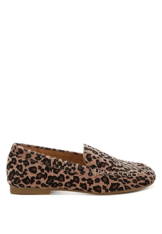 Paboa Leopard Print Flat Loafers