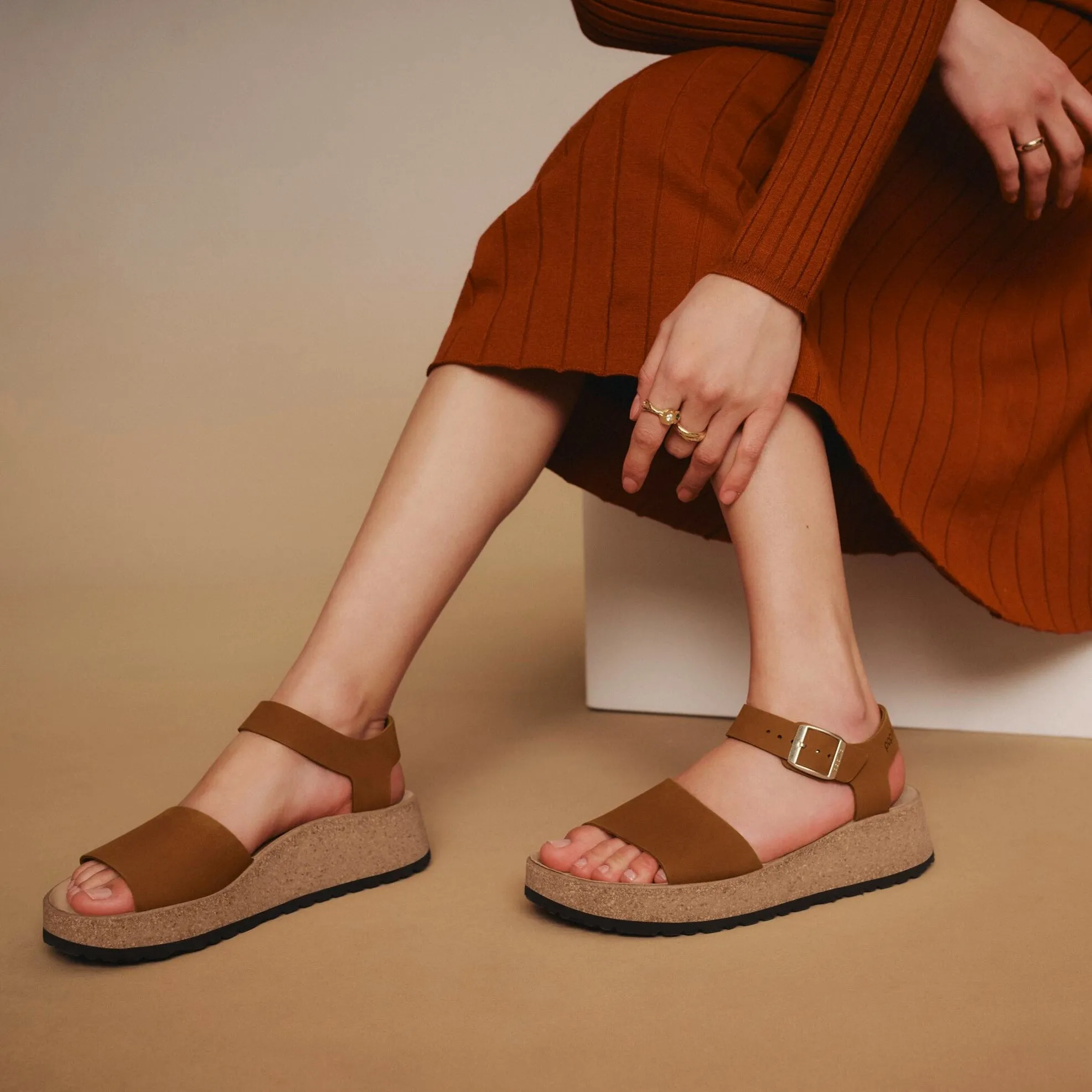 Papillio Glenda pecan nubuck by Birkenstock