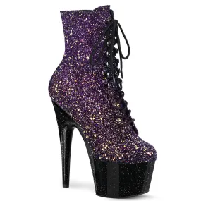 Pleaser Adore 1020OMBG Womens 7" Heel, Platform Front Lace Pole Dance Ankle Boots
