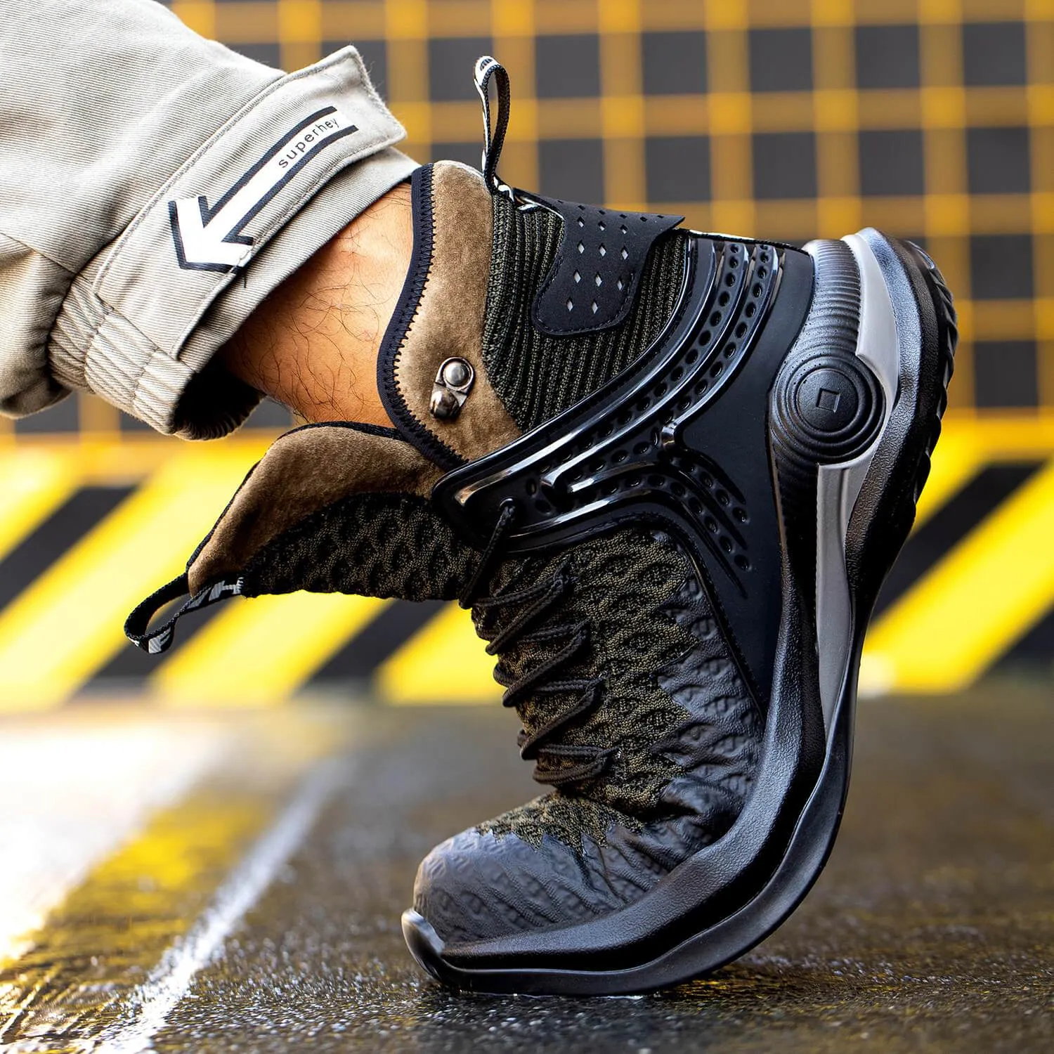 Puncture Resistant Comfortable Mens Steel Toe Work Safety Boots TFWMGV K7