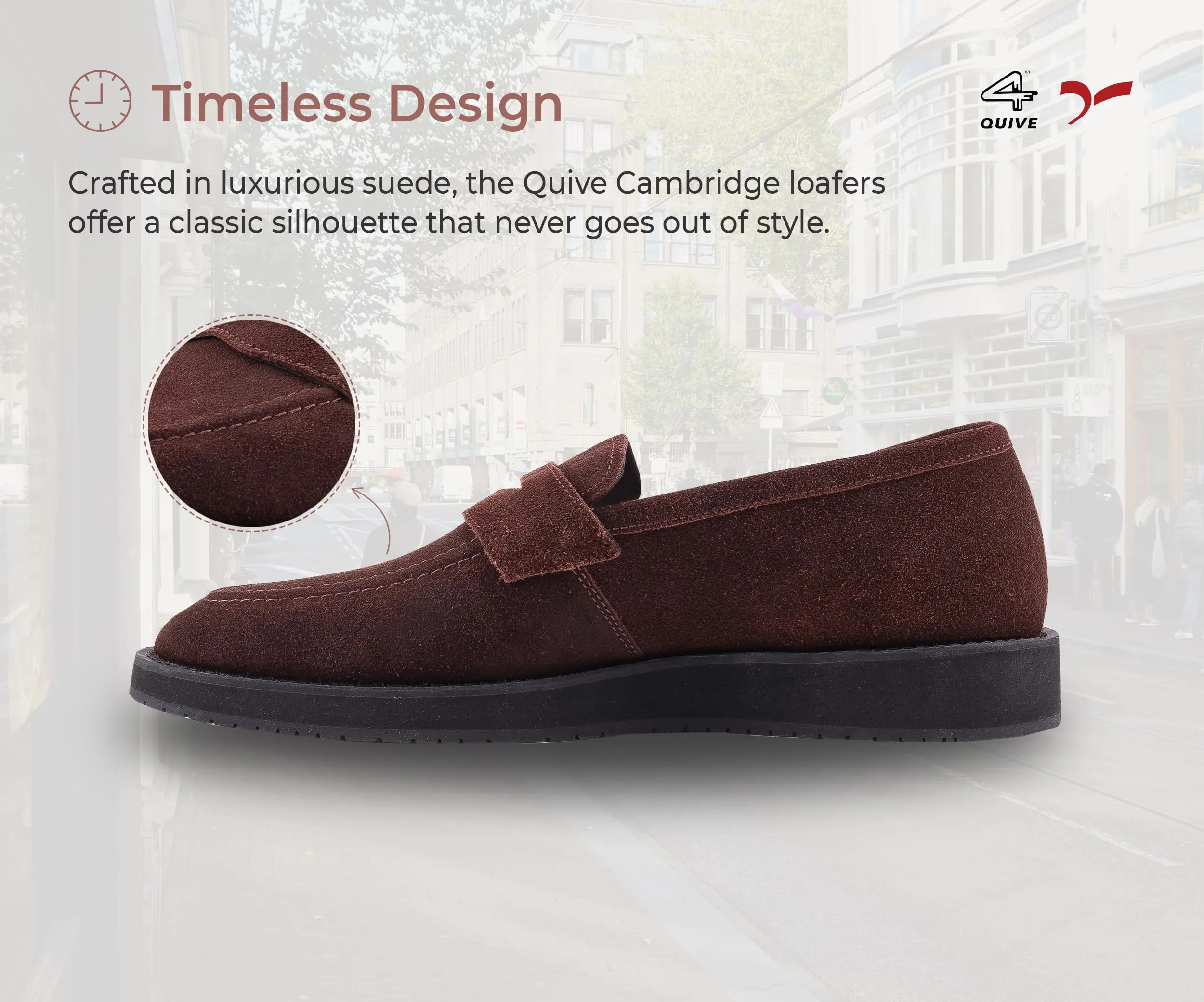 QUIVE LONDON Loafers Suede Leather Moccasins