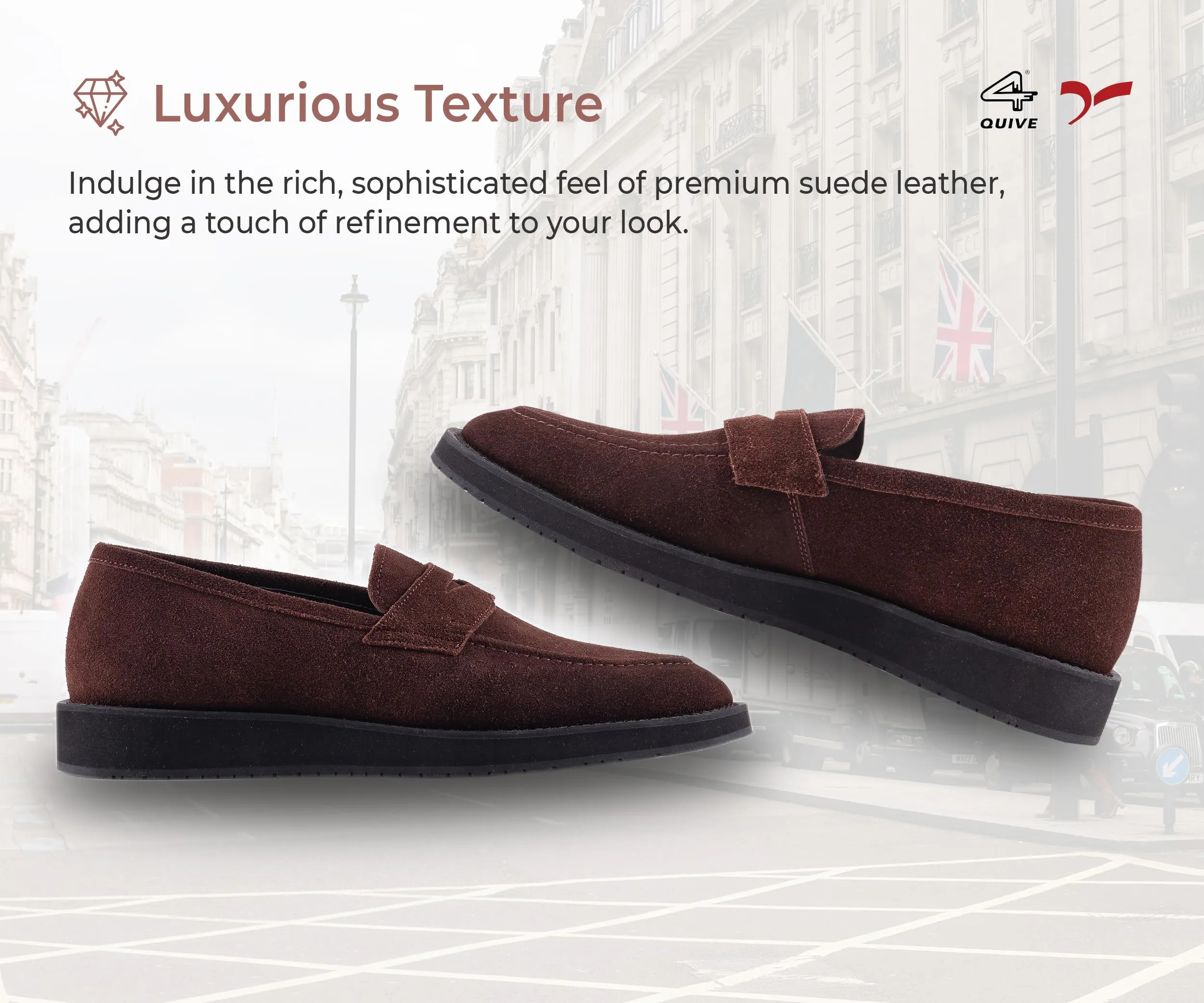 QUIVE LONDON Loafers Suede Leather Moccasins