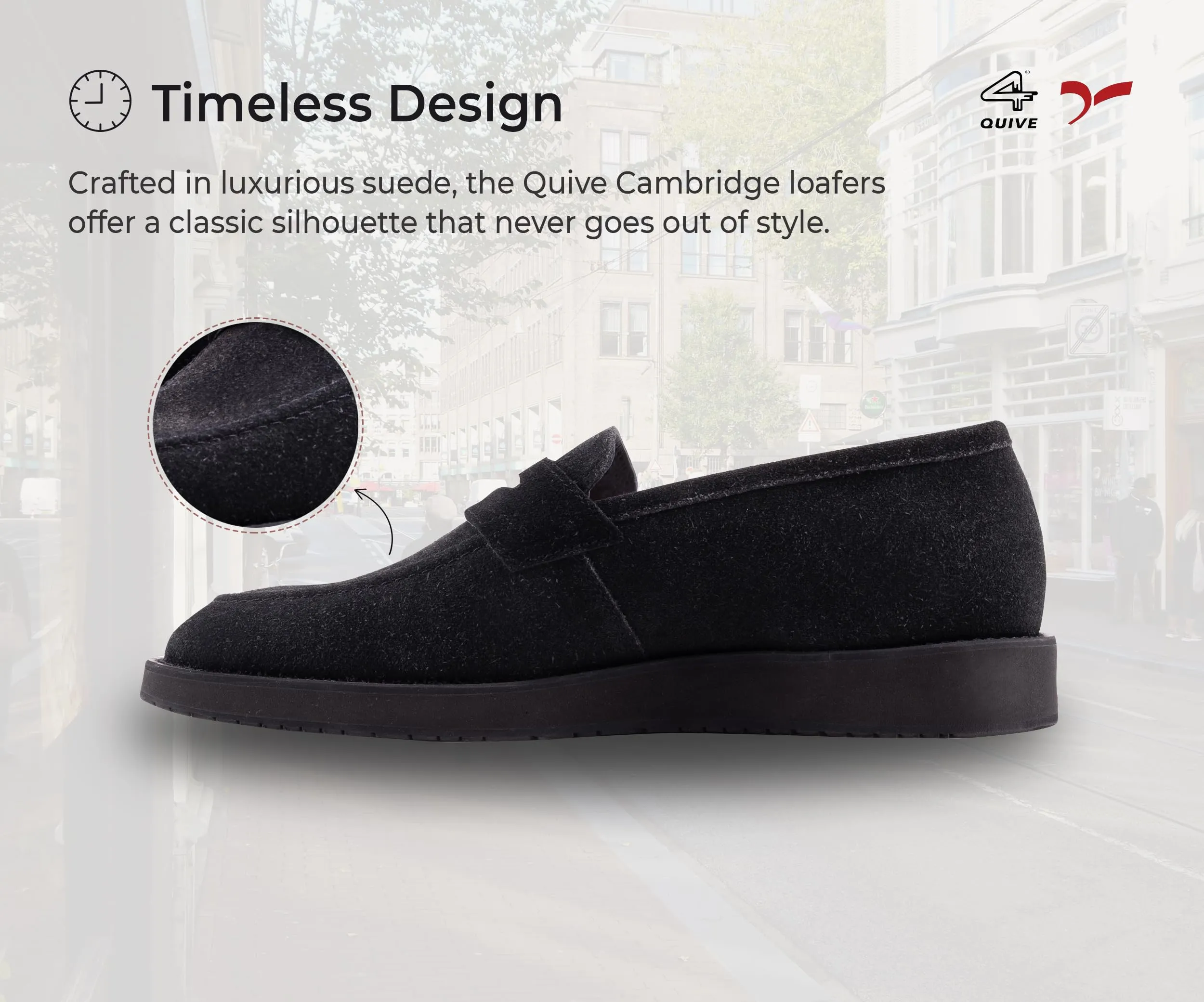 QUIVE LONDON Loafers Suede Leather Moccasins