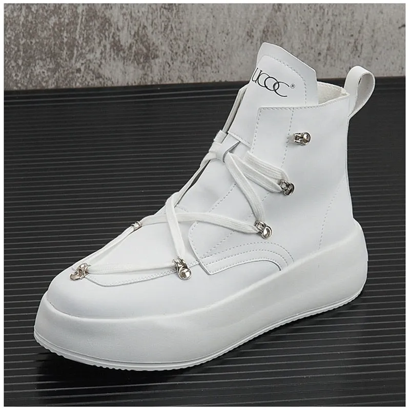 Stylish Leather High Sneakers