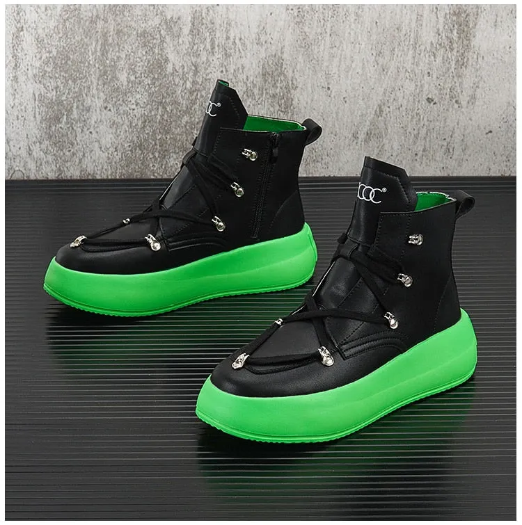Stylish Leather High Sneakers