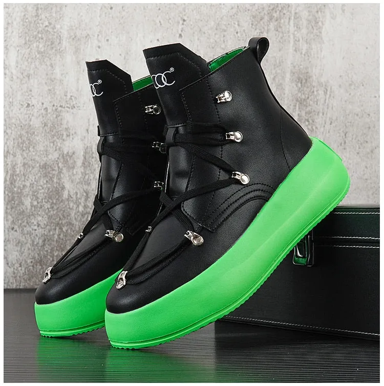 Stylish Leather High Sneakers