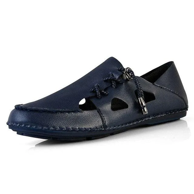 Summer Soft Leather Breathable Casual Lazy Flat Men's Sandals