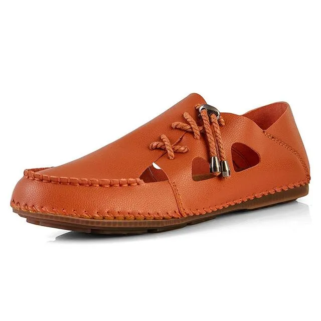 Summer Soft Leather Breathable Casual Lazy Flat Men's Sandals