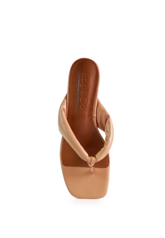 Trendy Square Toe Thong Sandals