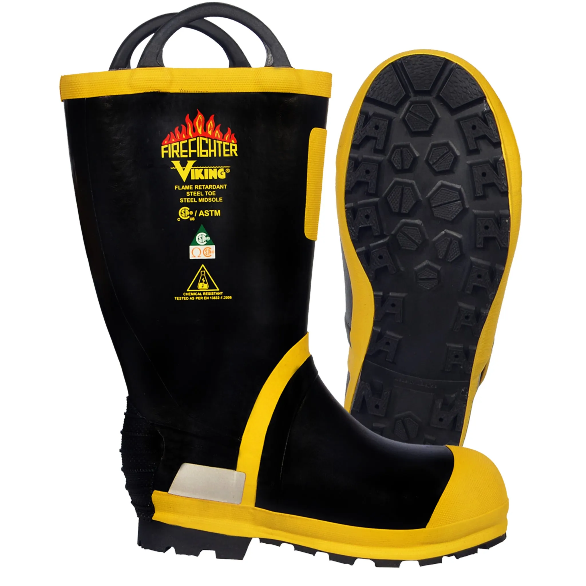 Viking VW90 Firefighter® Felt Lined Boots - Flame Retardant, 14" Height, Steel Toe, NFPA & CSA Certified, Elec Shock   Chemical Resistant | Sizes 5-14